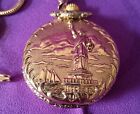 Limited Edition Statue Of Liberty/Eagle Pocket Watch & Chain/Coa