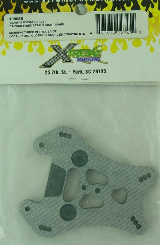 Xtreme Racing 1/8th Scale Carbon Fiber Rear Shock Tower/Associated RC8 XTR10905S - Image 1 of 1