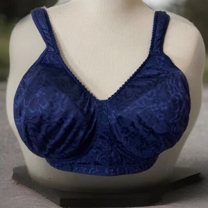 Playtex Gr. 42DD BH ohne Bügel einfarbig blau Blumenmuster 4745 Rückenverschluss Komfort - Bild 1 von 13