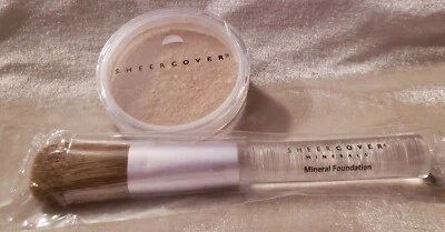 SHEER COVER Mineral Foundation Powder 4 g / 0.14 oz  BUFF Sealed New W/ Brush - Image 1 of 3