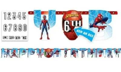 Marvel Spider-Man Añadir una Edad Feliz Cumpleaños Jumbo Letra Banner Kit 10 Pies de Largo Foto 1 de 3