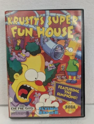 Krusty's Super Fun House - Sega Genesis (1992) In Box TESTED - Image 1 of 4