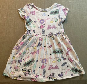 Barbie Brand Dress Girls Size XS Extra Small Pink Logo Hearts Radio Colorful - Picture 1 of 6
