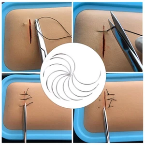 10pcs Metal 1/2 Corner Medical Needle Suture Surgical Veterinary suture needles- - Picture 1 of 15