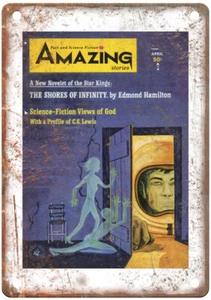 1965 Pulp Cover Amazing Stories v39 n04 Retro Look Reproduction Metal Sign J1078 - Picture 1 of 2