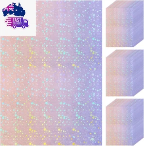 60 Sheets Holographic Laminate Sheets Clear Glitter A4 Size Vinyl Sticker Paper - Picture 1 of 12