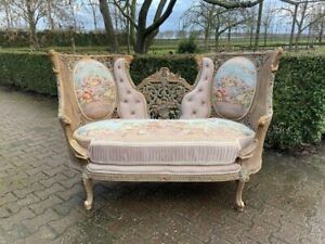 Unique French Louis XVI style love seat trianon green- made to order