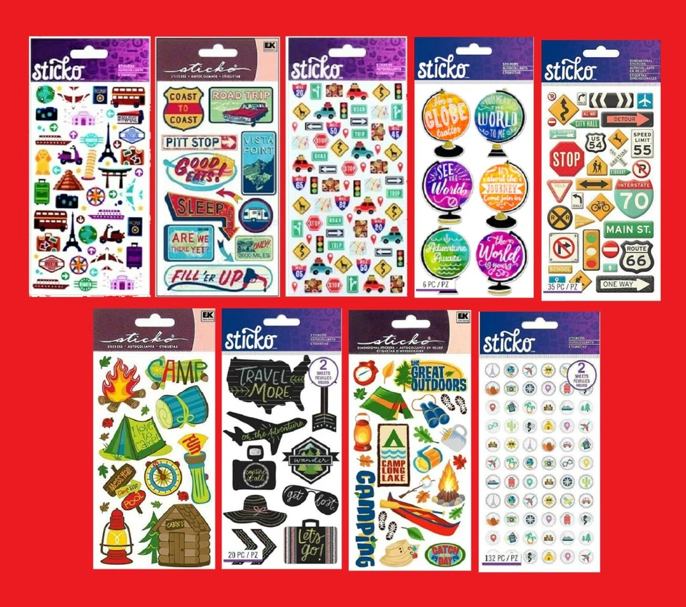Pegatinas Sticko EXCELENTE AIRE LIBRE CAMPING VIAJE VACACIONES VIAJE POR CARRETERA GLOBO AVIÓN Foto 1 de 1
