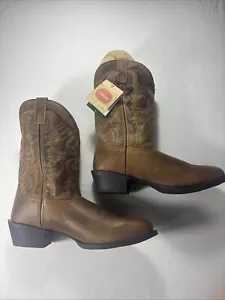 Laredo Tan Round Toe Distressed Cowboy Mens Brown Boots 68452 Size 12 - Picture 1 of 10