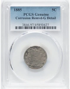 1885 Liberty V Nickel Key Date PCGS  Good Details - Picture 1 of 3