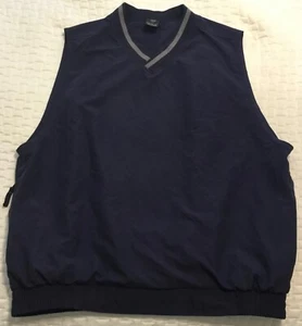 VTG Nike Golf Sleeveless Jacket Vest Mens Large Navy Blue Outdoors Wind Pockets - Picture 1 of 10