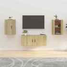 Wall Mounted TV Cabinets 2 pcs Sonoma Oak 40x34.5x60 cm