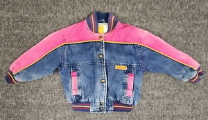 Chaqueta vaquera vintage Arizona niño pequeño 3T rosa envejecido años 90 parche bordado - Imagen 1 de 23