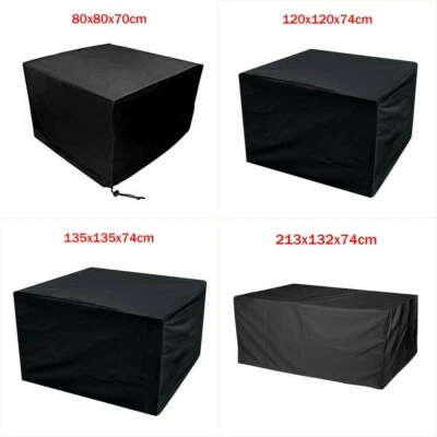 Waterproof Table Chairs Set Cover Park Garden Outdoor Furniture Sun Shade Black - Image 1 of 4