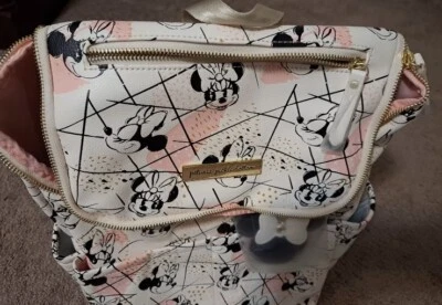 Mochila Petunia Pickle Bottom Disney Brillante Minnie Tamaño Completo Bolsa de Pañales Foto 1 de 3