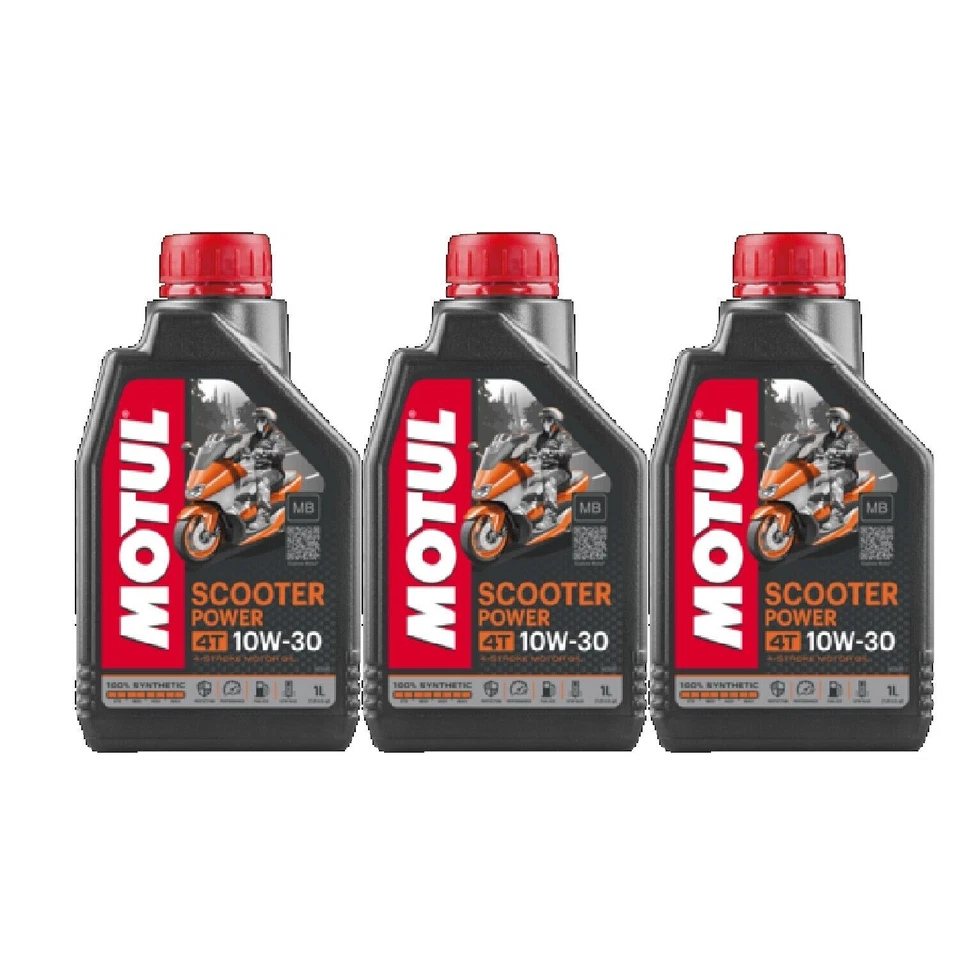 3 Litri Olio Motul Scooter Power 4T 10W30 MB API SM SN SL MO33MOT170 JASO T903