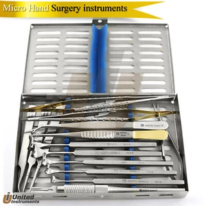 Micro Hand Surgery Set Tissue Retractor Microsurgical Instruments Cassette - Picture 1 of 10