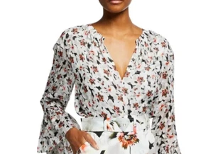 Tanya Taylor Gr. XS Damen Harper Oberteil Glockenärmel Blumenmuster Seide Baumwolle Shirt $ 345! - Bild 1 von 13