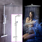 Thermostatic Mixer Shower Set Twin Head Exposed Valve Faucet Square30cm Bathroom