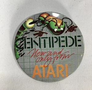 Vintage 80s Centipede New and Only From Atari Video Game Pinback Metal Button 3" - Picture 1 of 3