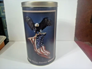 Boy Scouts Popcorn Tin 10" tall Flying American 2021 Eagle Flag Clean Empty - Picture 1 of 7