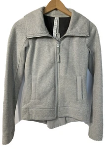Lululemon Women Gray Sweatshirt Zip Vented Back Cotton Blend Small 4 S - Bild 1 von 12
