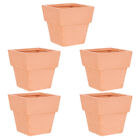 5 Pcs Terracotta Square Flower Pot Clay Mini Planter Tiny