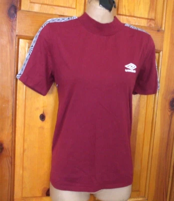 UMBRO' RED WINE LOGO UNISEX SPORTY T SHIRT SIZE SMALL - Image 1 of 2