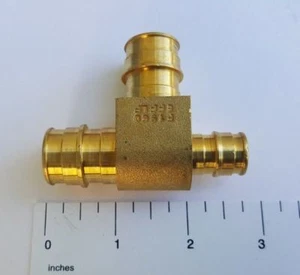 10 Stück passend 3/4" x 1/2" x 3/4" Pex A T-Stück, Expansion T-Stück, bleifreies Messing - Bild 1 von 5