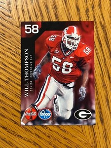 Will Thompson 2004 Team issue Kroger Football card - UGA GEORGIA BULL DOGS