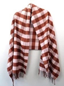 Madewell Scarf Wrap Shawl Blanket Buffalo Plaid Fringe Arm Opening - Picture 1 of 6
