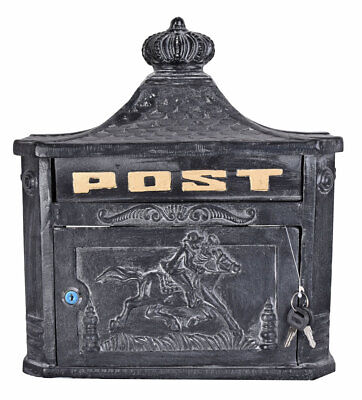 Antik Briefkasten Letterbox Grau Briefkasten Antik Stil Postkasten Gusseisen Neu • 139.99€