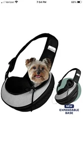 Expandable Sling Bag - Front Shoulder Pet Carrier (Gray)pink - Picture 1 of 7