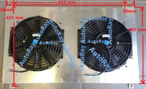 Alloy Radiator Shroud + Fans For Ford Falcon EA EB ED Fairmont NA NC V6 V8 88-94 - Bild 1 von 6