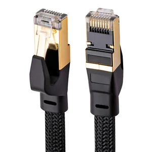 Ethernet Cat8 Cable Flat Braided RJ45 HighSpeed Lan 40Gbps 2000MHz Lot 1M-20M - Afbeelding 1 van 10