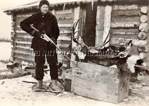 ANTIQUE MULE DEER HUNTING REPRO 8X10 PHOTO WINCHESTER MODEL 1895 RIFLE - Picture 1 of 1