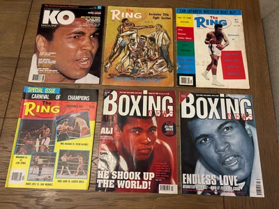 RARE VINTAGE MUHAMMAD ALI BOXING LOT 6 MAGAZINES THE RING KO BOXING NEWS 1970'S+ - Image 1 of 4