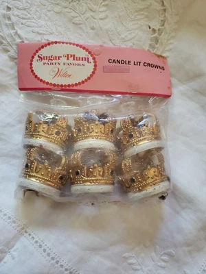 Nuevo de Lote Antiguo Wilton Azúcar Ciruela Favores Fiesta Coronas Iluminadas con Velas, Juego de 6, RCC Hong Kong  Foto 1 de 4