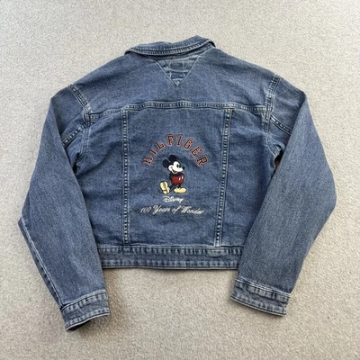 Jaqueta jeans Disney Tommy Hilfiger meninas grande 12-14 bordada Mickey Mouse - Imagem 1 de 4
