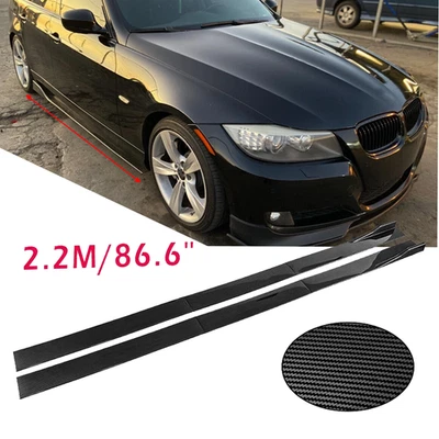 For BMW Carbon Fiber 2.2m Side Skirt Extensions Rocker Panel Foto 1 de 4