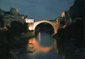 Postal vintage de Mostar Bridge - Imagen 1 de 2