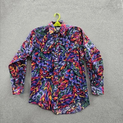 Camisa con botones vintage Wrangler para hombre 16-34 multicolor floral occidental manga larga Foto 1 de 4