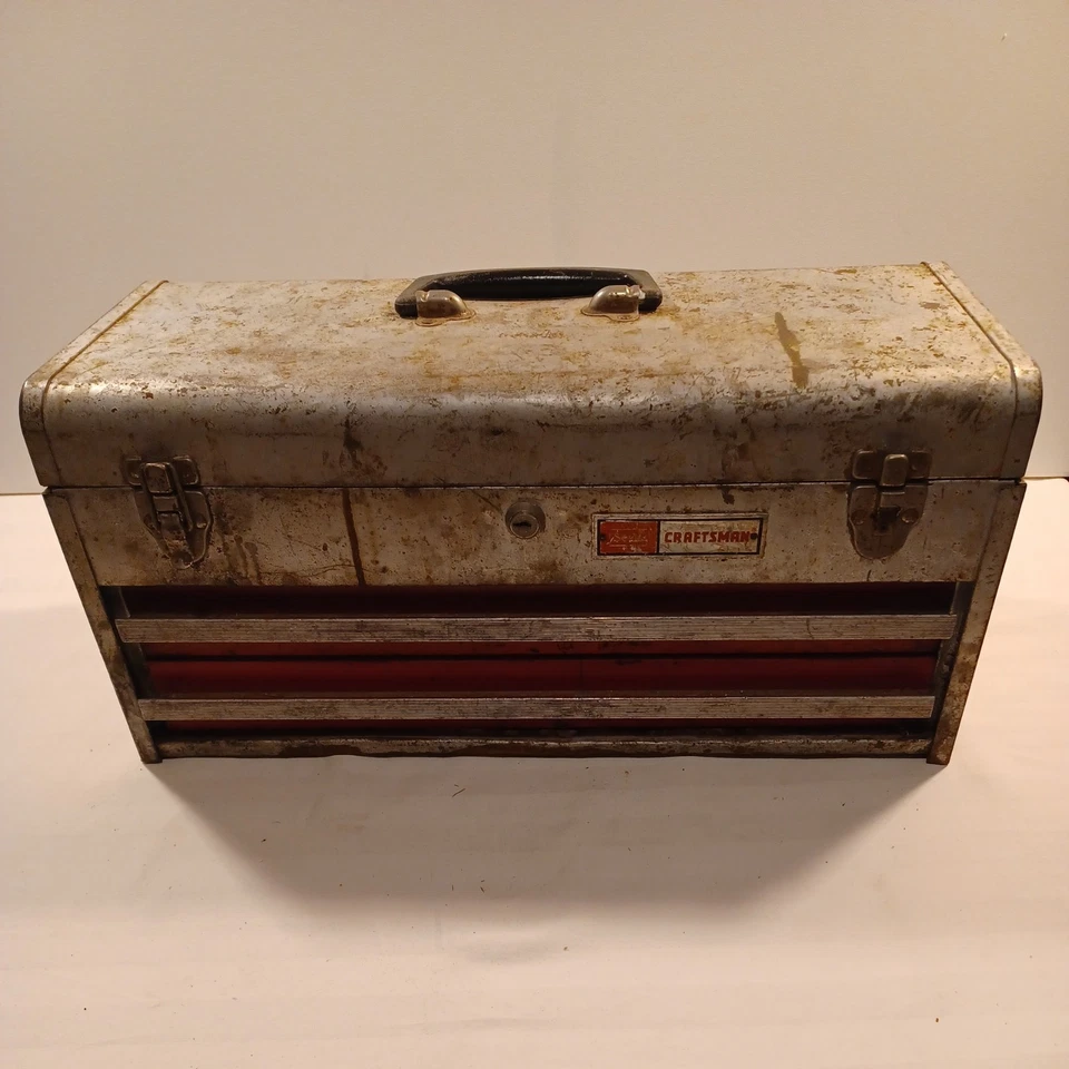 Vintage Craftsman 65336 2 Drawer Metal Tool Box no Keys - Image 1 of 4