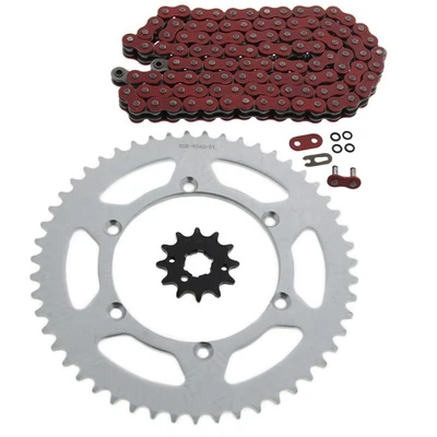 Kawasaki 1995-06 KDX200 / 1997-05 KDX220 Red O Ring Chain & Sprocket 12/51 112L - Image 1 of 4