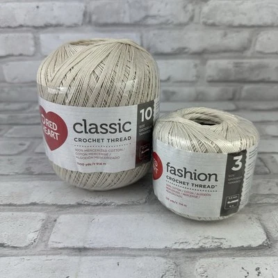 Red Heart Crochet Thread Size 10 & 3 Color Natural100% Cotton New Lot of 2 - Image 1 of 3