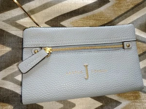 Jasper Conran Damas Cartera Monedero Guijarro Dos Tonos Azul Bolsillos Doble Plegable Cremallera - Imagen 1 de 7