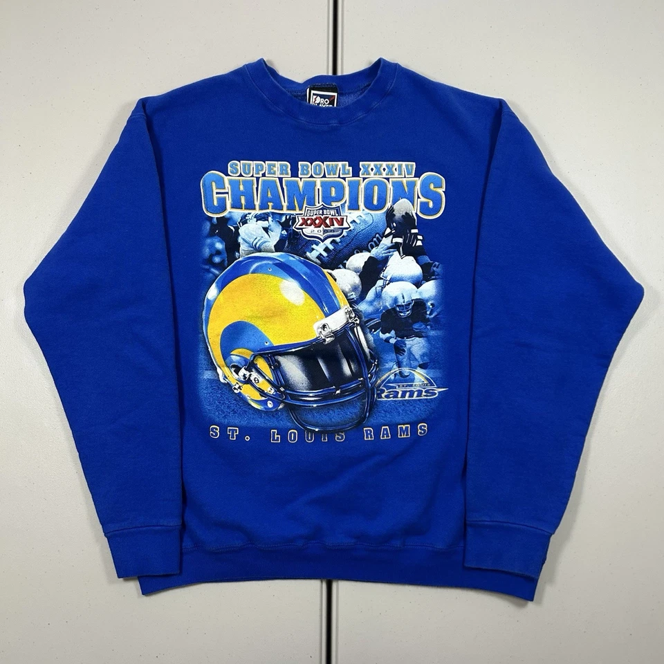 Sudadera De Colección St. Louis Rams Super Bowl Champions Cuello Redondo Talla Grande NFL Foto 1 de 4