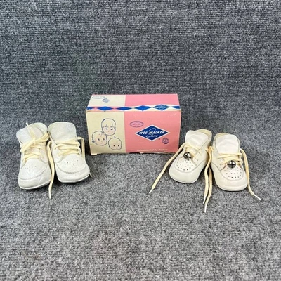 Винтажный Wee ходунки и крошечные пальцы ног Baby обувь лот с оригинальной коробкой 1950-х США кожи - Изображение 1 из 4