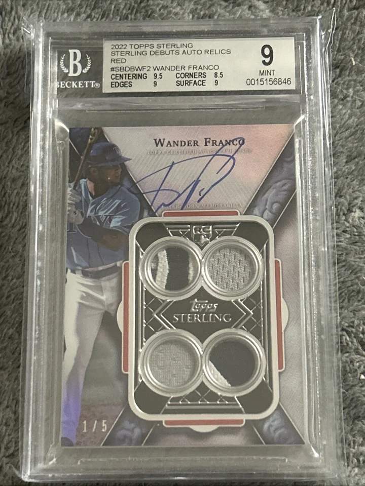 2022 Topps Sterling Debuts Auto Relics Red Wander Franco RC 1/5 BGS 9 MINT - Image 1 of 1