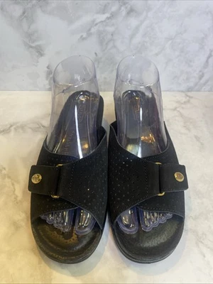 NUEVAS sandalias sin cordones Flyflot para mujer, negras, talla 9, talla 40 Vera Pelle EBC25 Foto 1 de 4